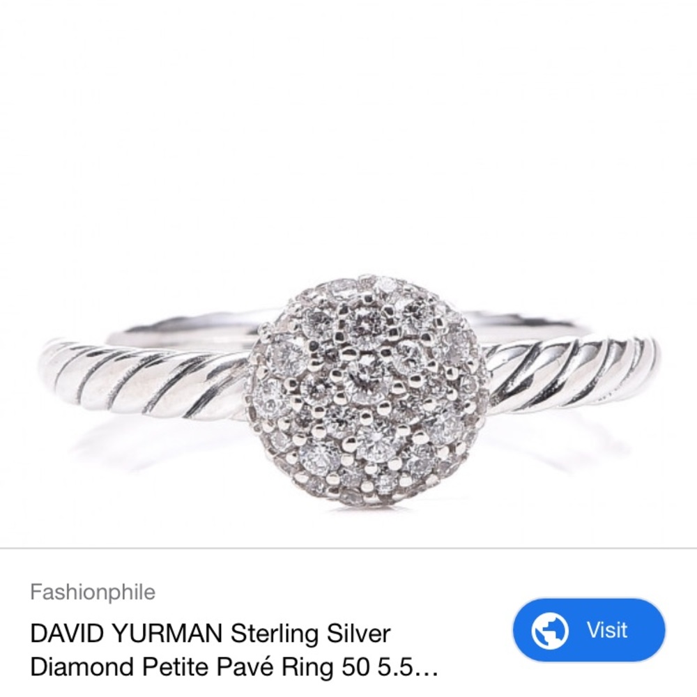David Yurman petite pave round diamond ring